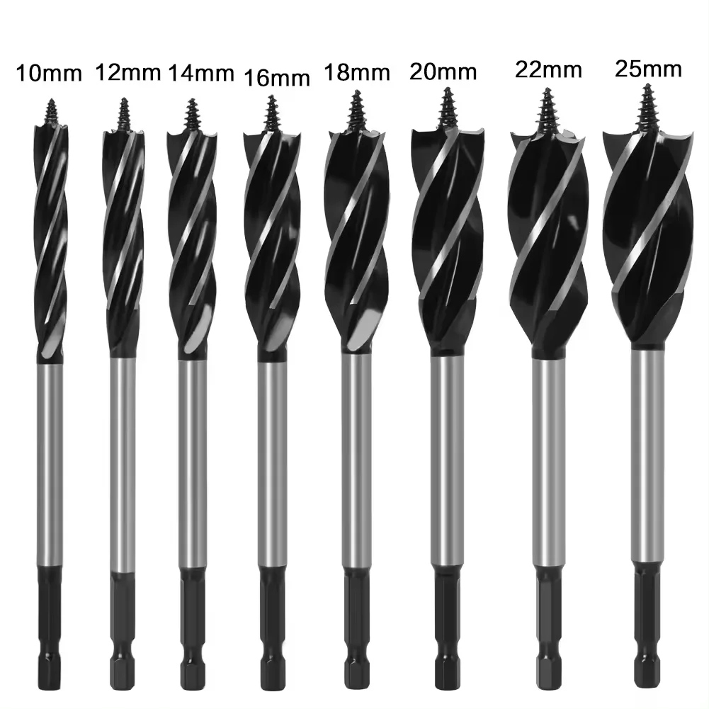 High Quality Hex Shank Four-Slot Wood Auger Drill Bits Combination of Spade Center Drill Bit for Woodworking Direct from Factory
