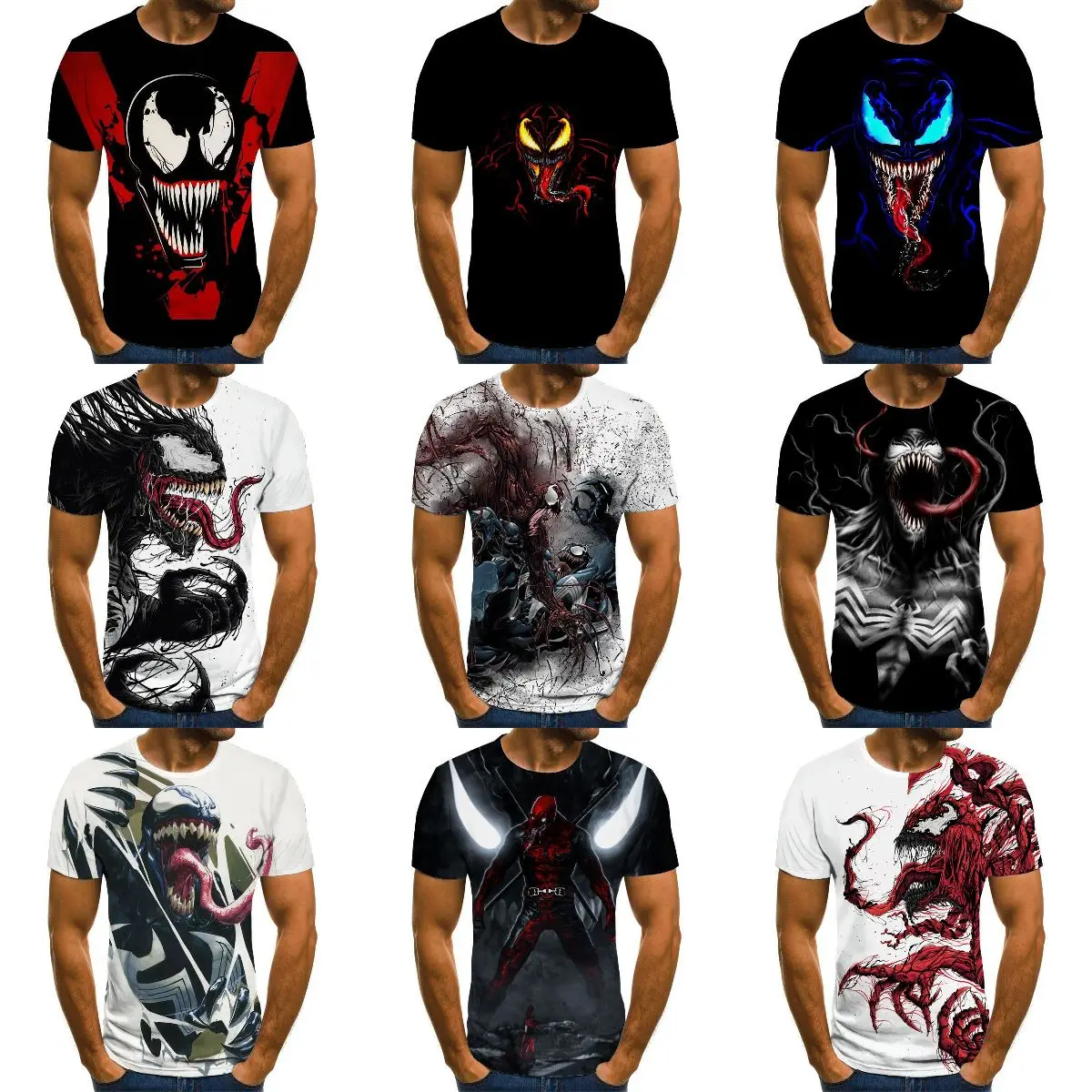 2021 hot Movie venom sports T-shirt ornaments dolls office car Custom Leisure sports 3D printing T-shirt ornaments