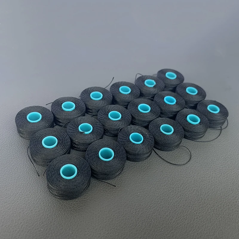 Household Machine High Strength #40 Tex70 210D/3 100% Polyester No Bonded Borderless L Style Pre Wound Sewing Thread Bobbins