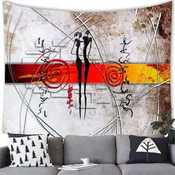 60X80 Inches Ancient Egyptian Ethnic African Tribal Woman and Black Girl Tapestry Wall Hanging for Room