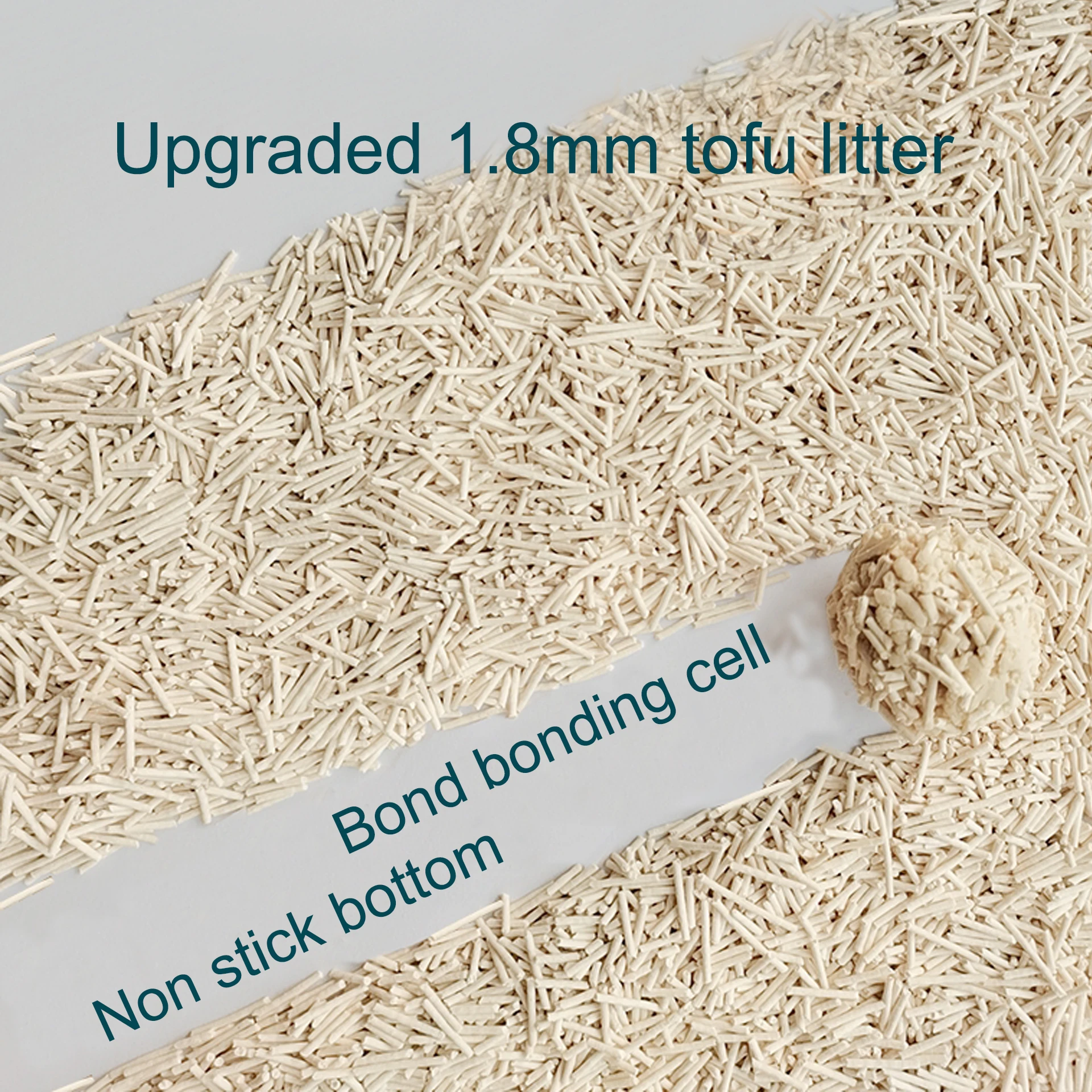 Tofu cat litter 1.8mm food grade raw material non-stick bottom clumping fast flushing