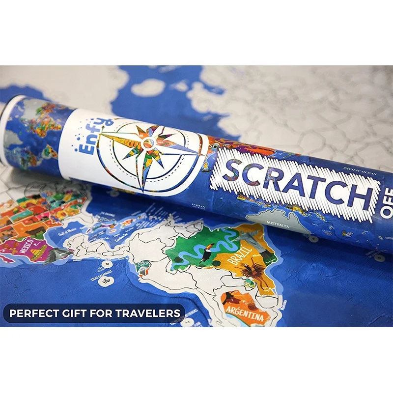 Custom Wall World Map Paper Scratch Off World Travel Map