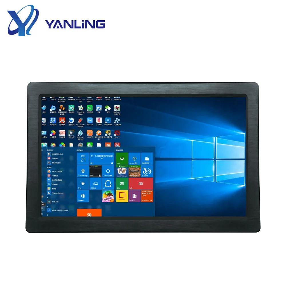 Встраиваемая панель ПК 21,5 'панель сенсорного экрана ПК с портом USB RS232 полностью алюминиевый win dows панель ПК
