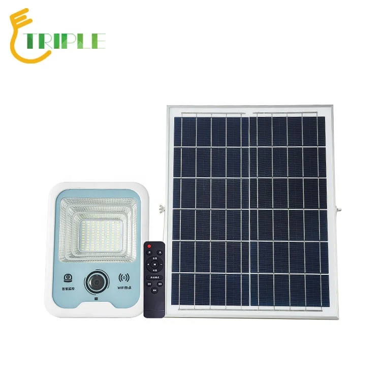 
50w/150w Wifi control/ remote control solar flood light outdoor with HD camera 