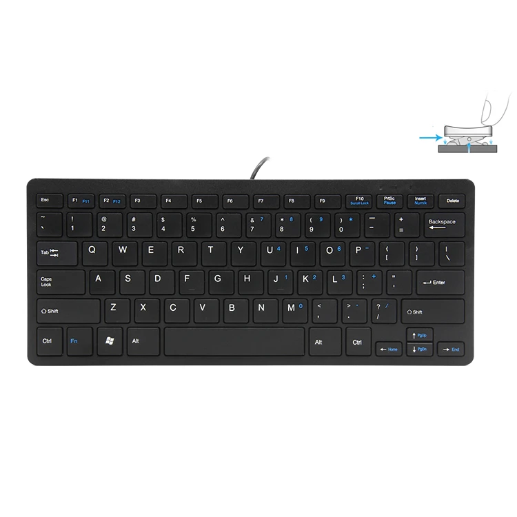 Factory Price 78 Keys Mini White Wired Keyboard small keyboard For PC and Laptop