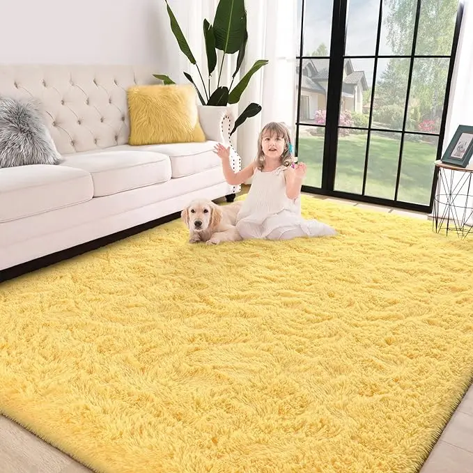 faux fur fleece fashion shaggy area faux plush fur fluffy furry rug carpet for living room label logo floor mats