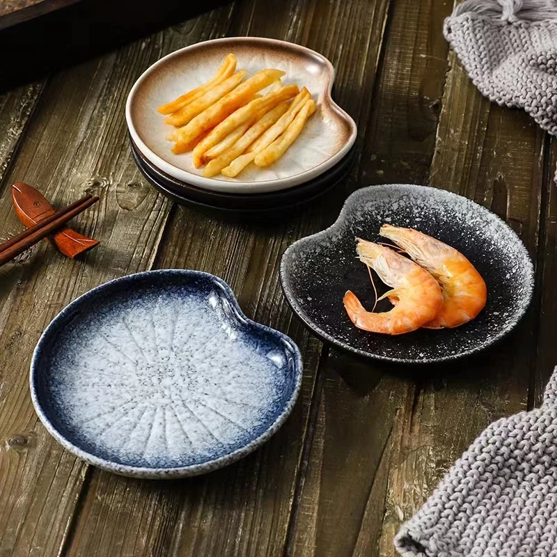Wholesale 4.5 Inch Japanese Retro Porcelain Dessert Melon Seed Snack  Sushi Plate Dish