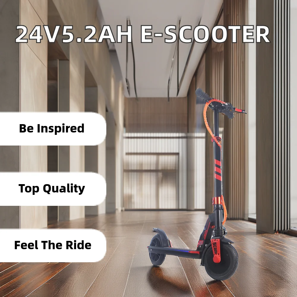 8-Inch Off-Road Electric Scooter for Teenagers 24V5.2AH Wholesale Electric Bikes with  and Digital Smart Features