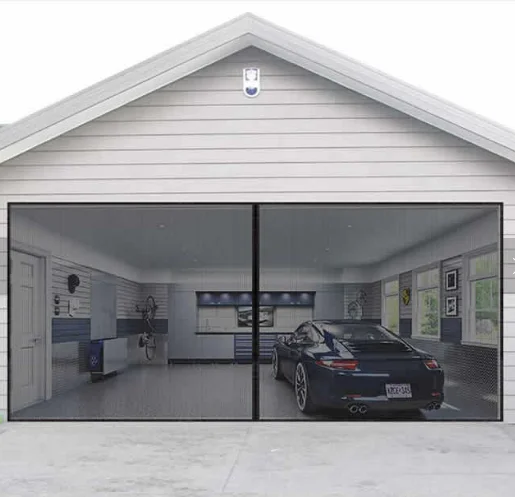 High quality diy large automatic garage door screens full frame velcro magnetic curtain door soft screens