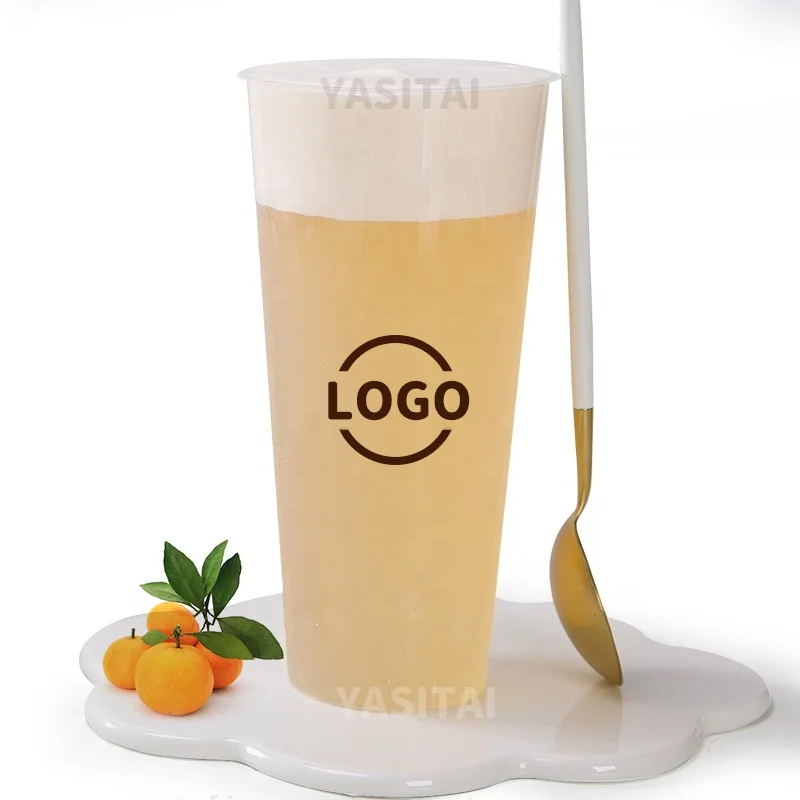 Fruit Salad Frosted Disposable Plastic PP Injection Cup For boba Tea Milkshake