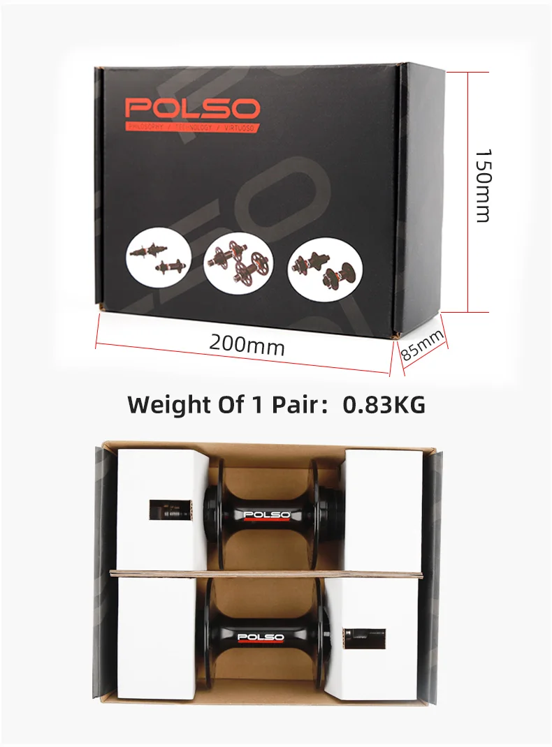 POLSO BIKE PARTS FH001 20 24 28 32 36H V brake Bike Hubs Fixed Gear Bicycle Hub