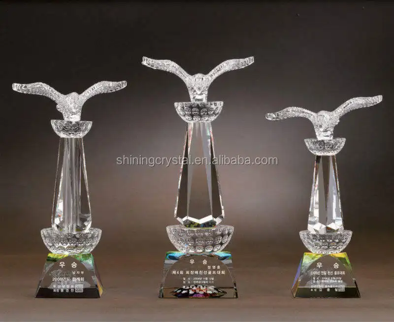 New arrival Metal eagle crystal trophy award for golf events