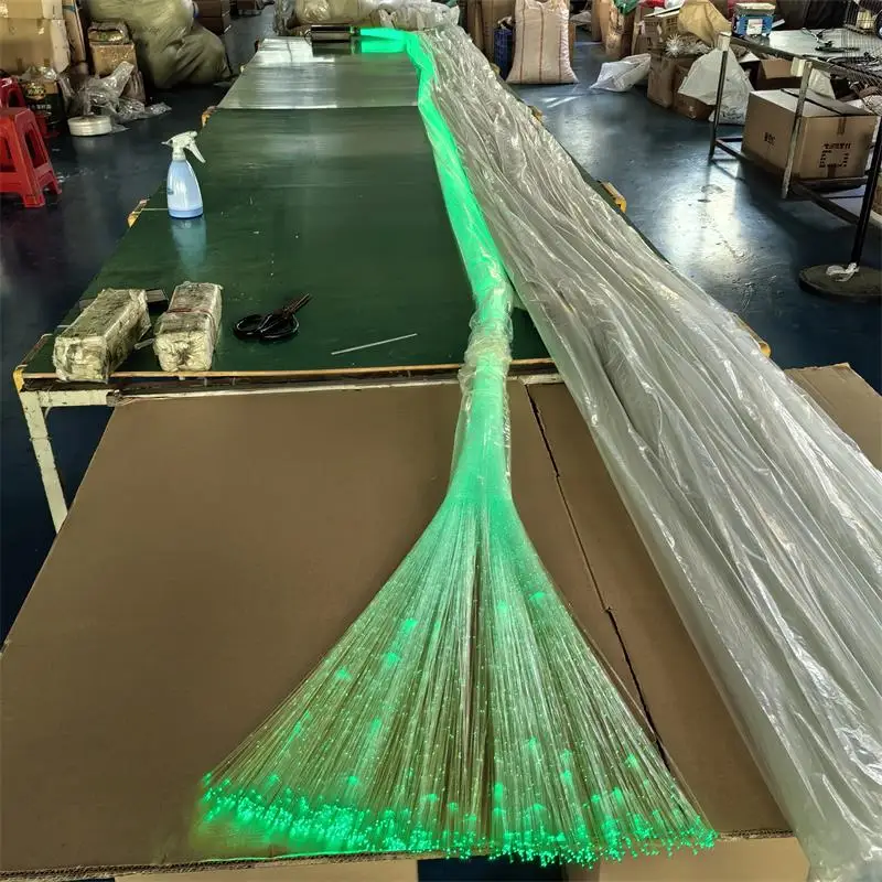 300pcs 3m fiber optic strands diameter 1mm end glow or with dots PMMA plastic optical fiber bundles