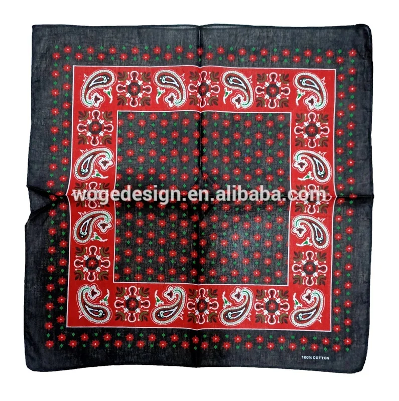 Yiwu wholesale bulk sold butterfly paisley heart dot print neck wrap square soft cotton scarf head handkerchief supplier bandana