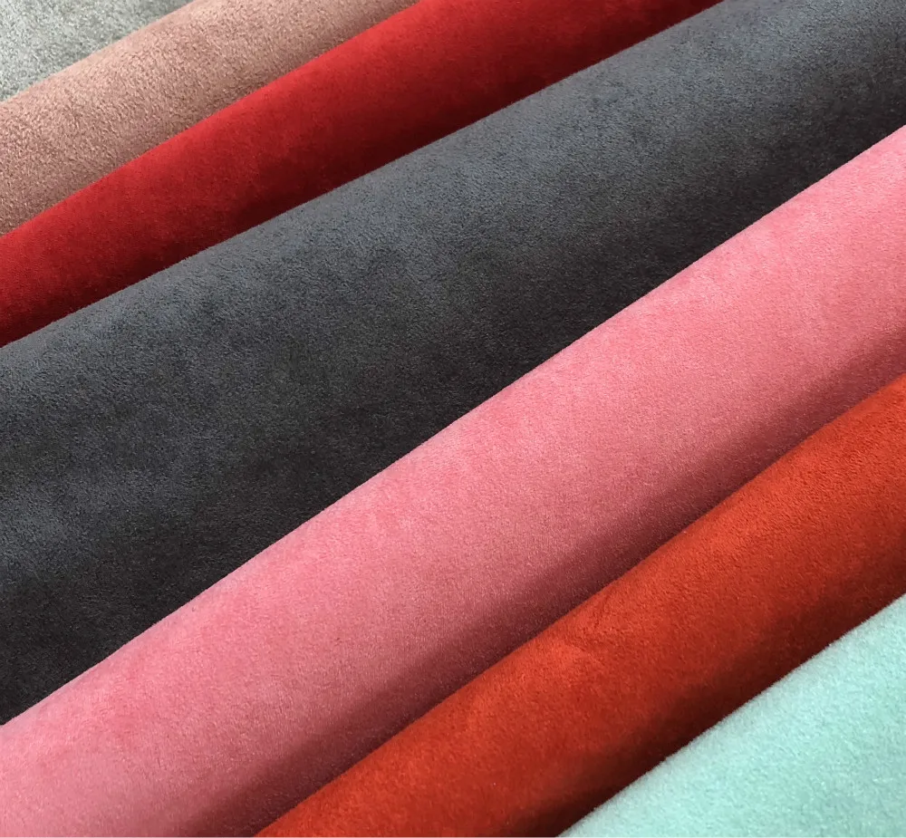 
colorful artificial suede leather fabric for making winter shoe and bag 