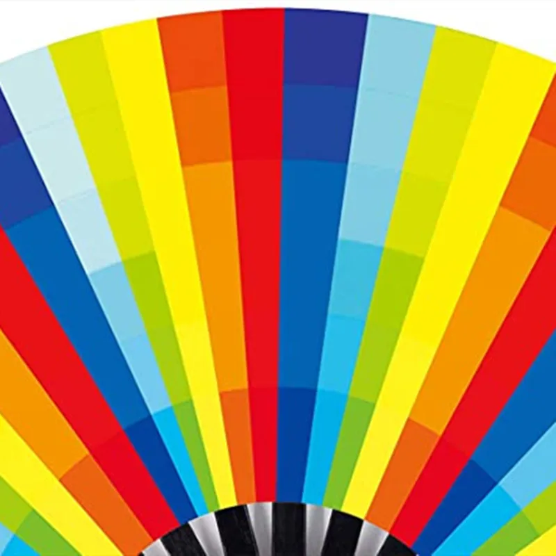 
Rainbow Hand Held Folding Fan Vintage Style Rainbow Fans For Birthday Graduation Holiday Decoration 