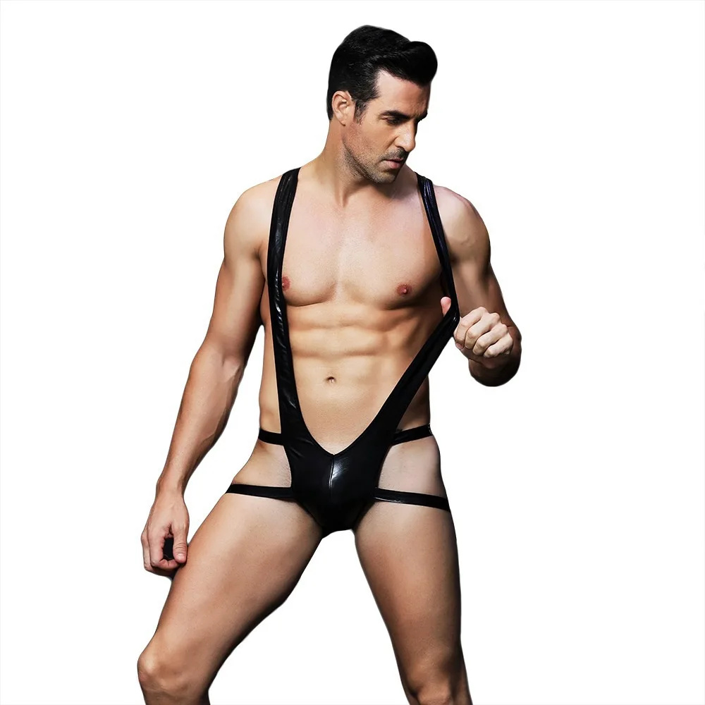 Wholesale Latest Style Sexy Leather Singlet Mens Wrestling Suits