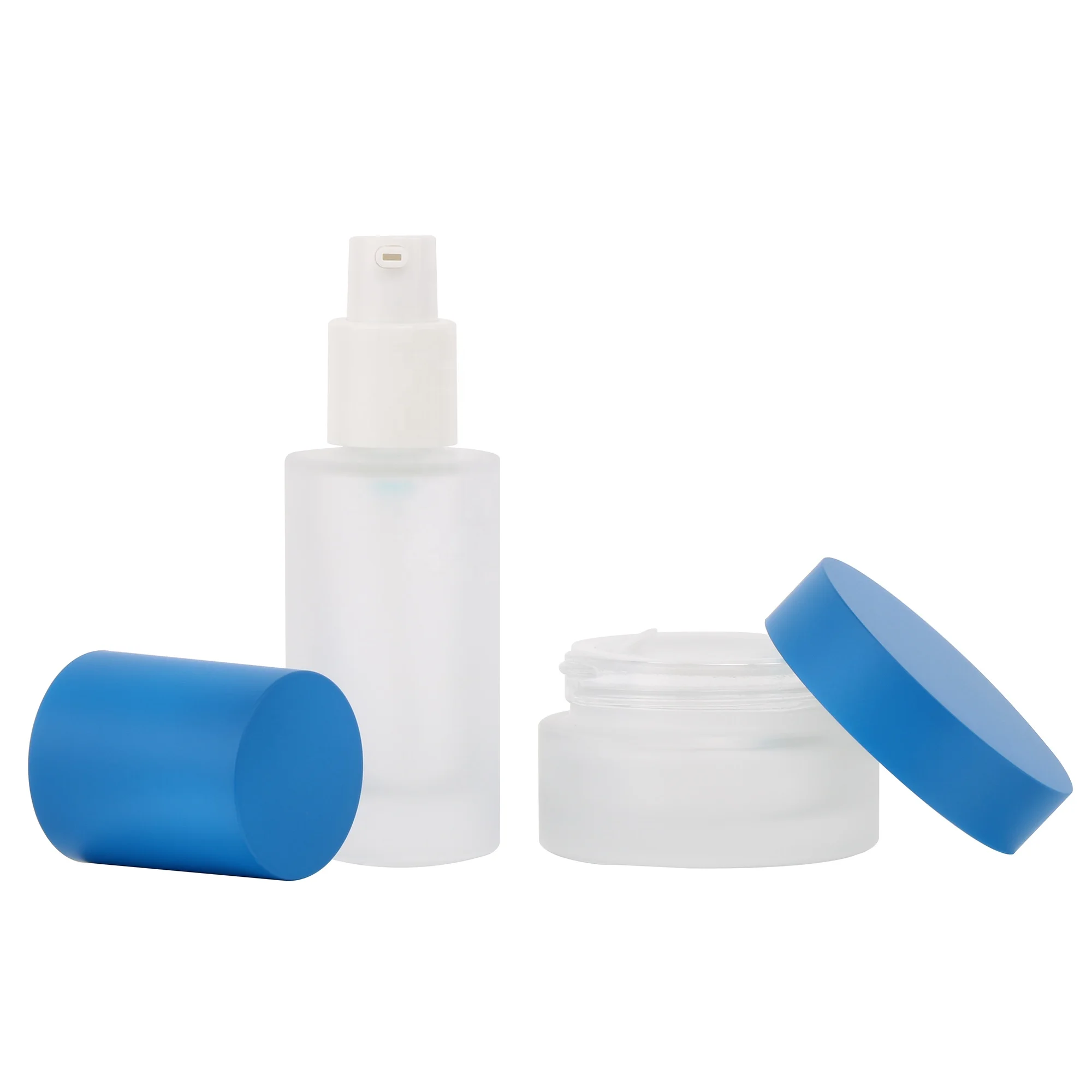 
 cosmetic container glass bottle manufacturer for facial beauty cream frosted glass jar  