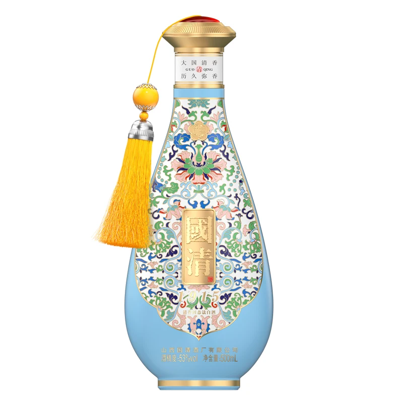 Shanxi Guoqing 1915 Light Flavor Chinese Baijiu 53%vol With Gift Box 500ml Traditional Style Bottle