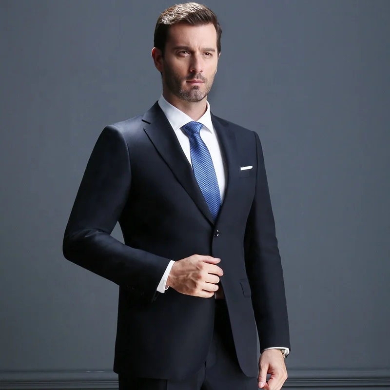 2019 Two Piece Men Prom Suits Wholesale Groom Groomsman Wedding Tuxedos Jacket + Pants