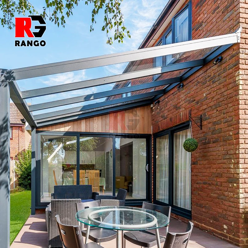 Modern All Season Greenhouse Solarium Conservatory Veranda Sun Room Glass House Garden Aluminum Glass Sunroom