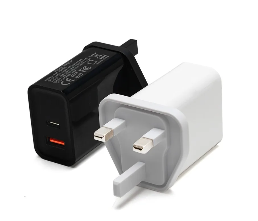 
18W PD QC3.0 Fast Charge with Type-C USB-C USB-A dual charging port Power charger adaptor for iPhone 12 Pro 