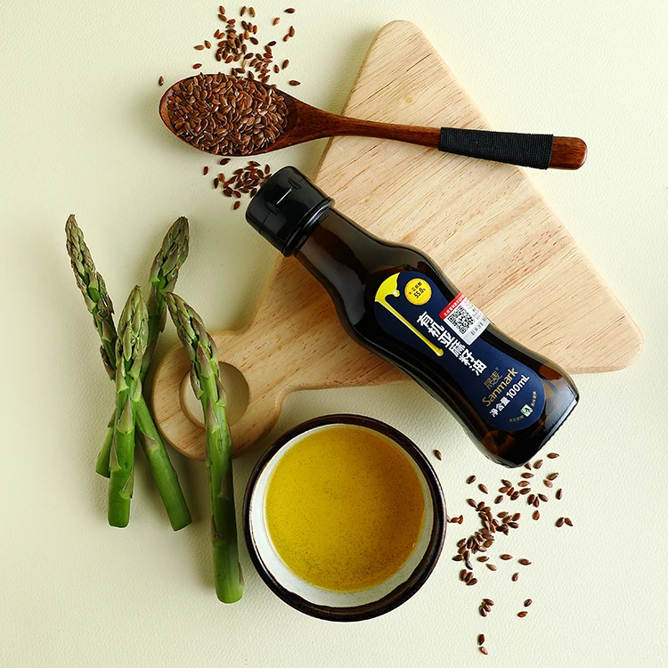 Organic Flax Seed Oil  100% Cold Pressed  High Quality OEM Bottle Organic Flaxseed Oil Omega3