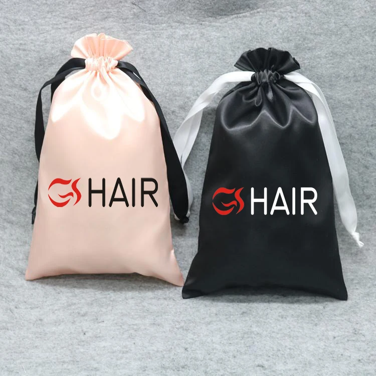Desgin Your Custom Logo Hair Extension Packaging,Beautiful Satin hair extension packaging Bags,Buy Hair Get Free Private Labels