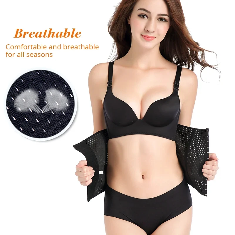 Women Waist Trimmer Wrap With 3 Hooks Workout Sport Sweat Band Abdominal Trainer Weight Loss Body Shaper Slimming Belt
