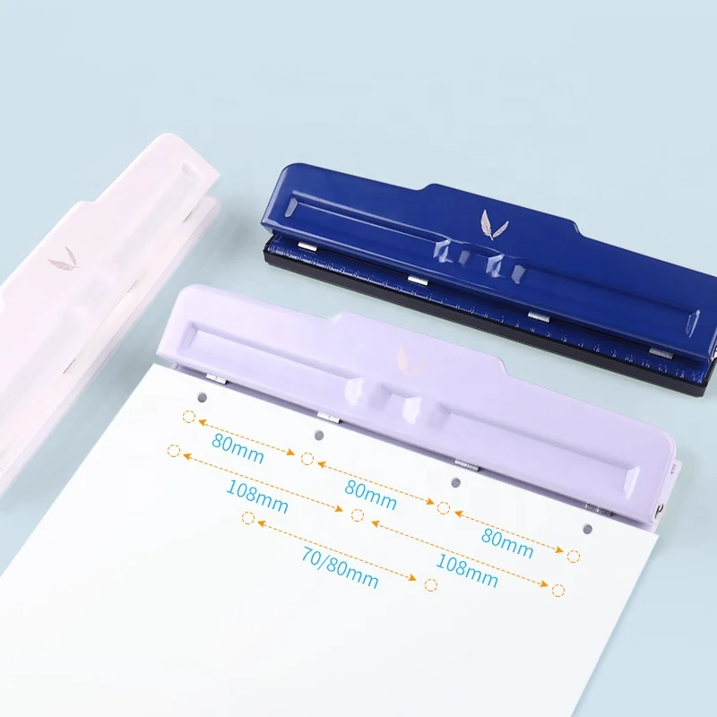 Popular Premium Adjustable White Paper Puncher 4-Hole Punch