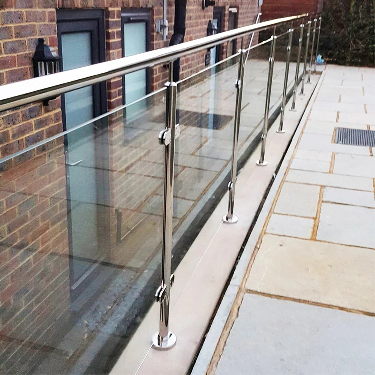 Prima Orien Iron Stair Design Interior Tubular Steel Glass Railing Balcony Railing