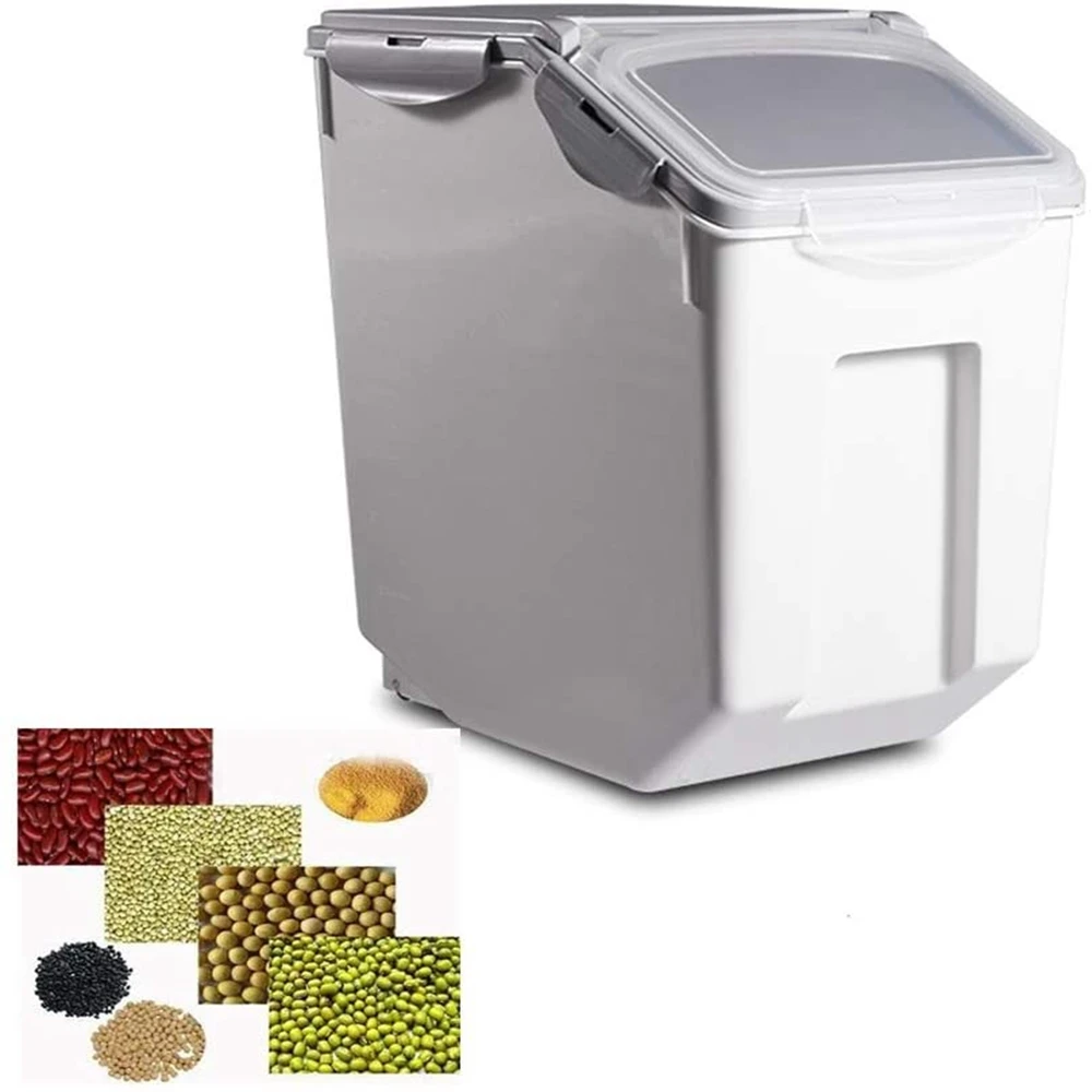 
33lb Large Dry Food Flour Rice plastic airtight pet food storage container 