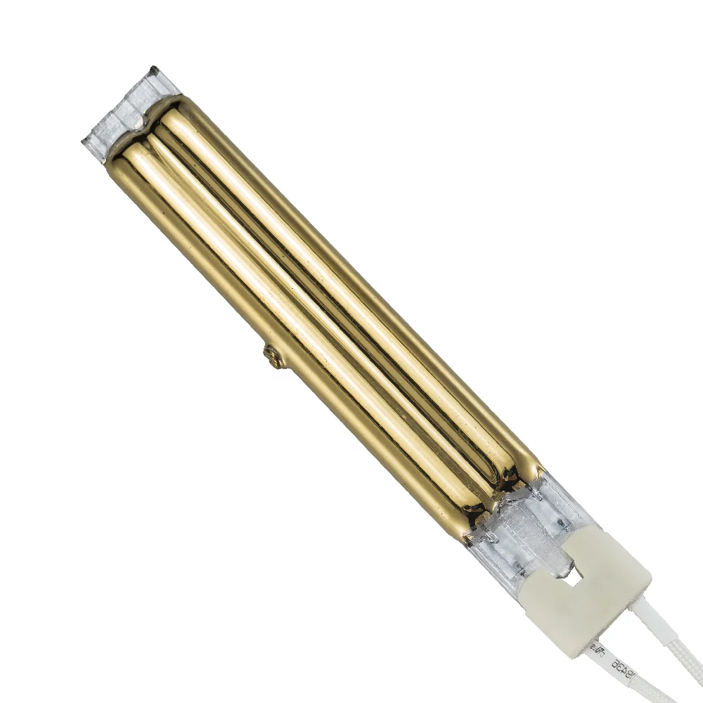 White/gold coating twin tube halogen quartz tube heraeus infrared Heater lamp Cure Lamps