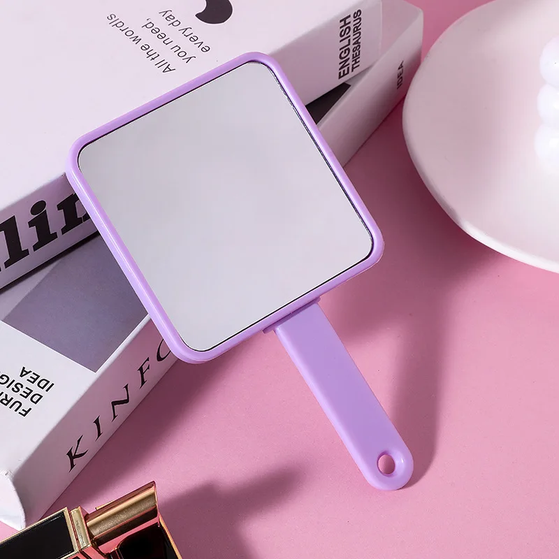 High Quality Customized Logo Mini Portable Cosmetic Makeup Mirror With Comb Single-Sided Square Round Design Bulk Packed