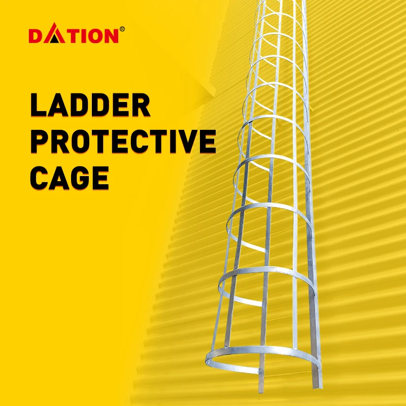 Outdoor Industrial Aluminum Safety Climb vertical Ladder Fixed Vertical Safety Cat Cage Ladder