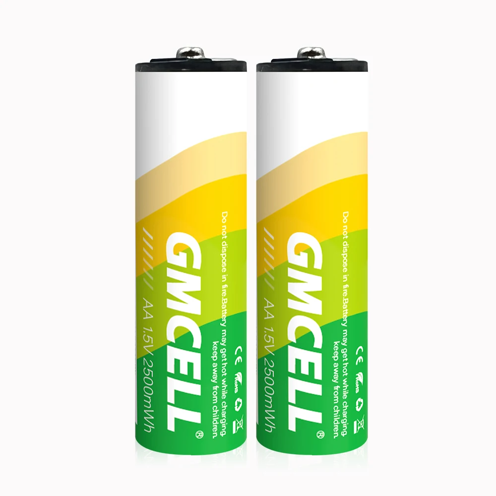 GMCELL USB Charge aa battery aaa rechargeable lithium ion 14500 1500mAh 3.7v usb c Battery