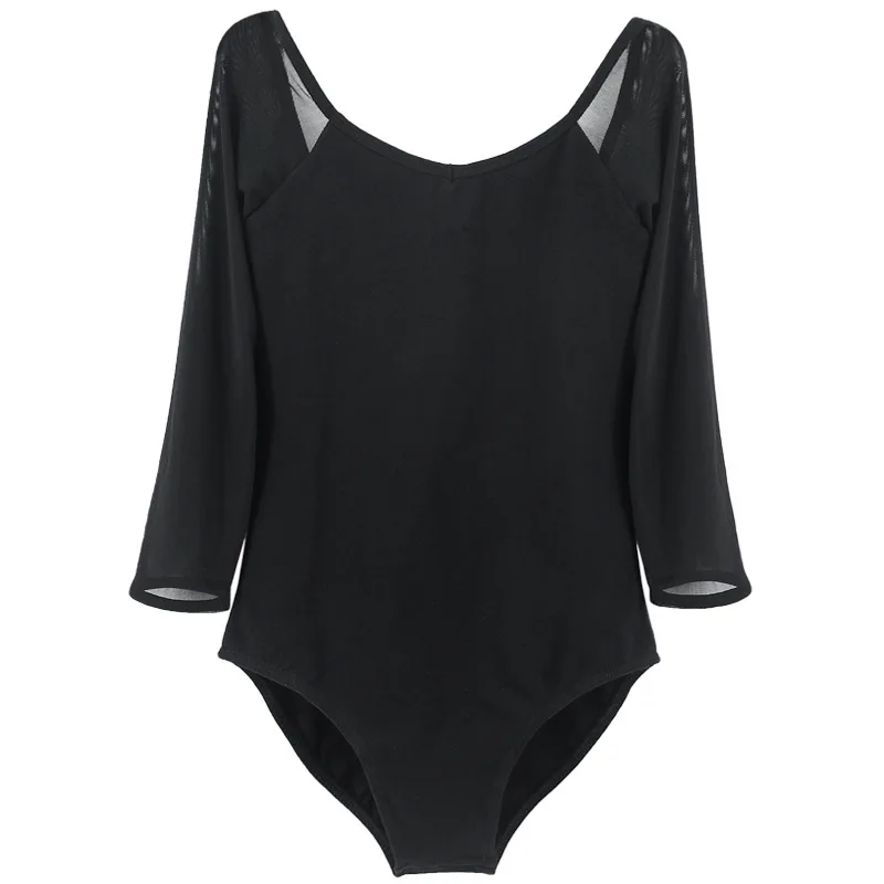 Ballet Costume Classical Dance Practice Dance Female Seven-Part Sleeve Black Dancer Artistic Exam One-piece Suit