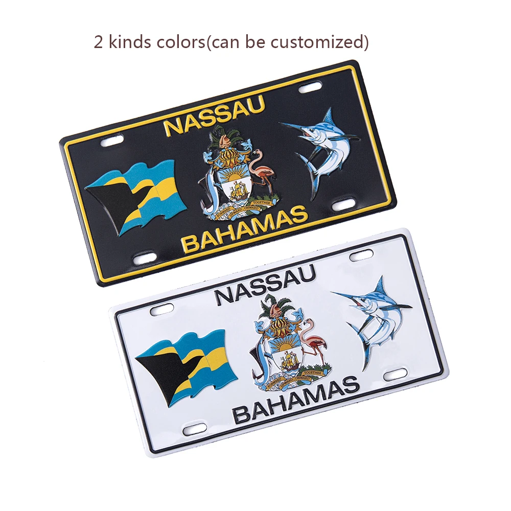 Custom aluminum car license plate China Wholesale Waterproof Metal 3d Aluminum Souvenir Fridge Magnet