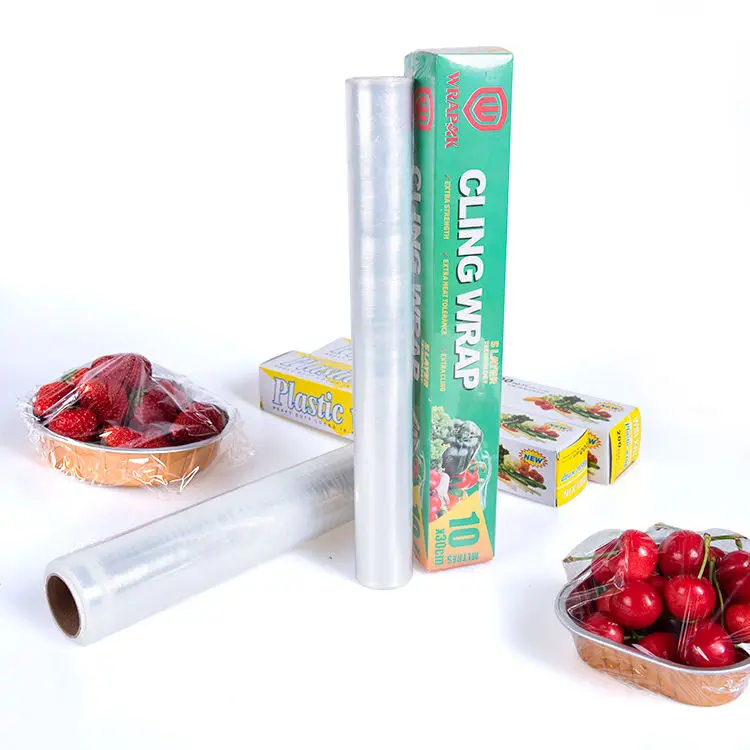 Food Packaging Film For Keeping Fresh Food Wrap Film Transparent Jumbo Roll Pvc Cling Film