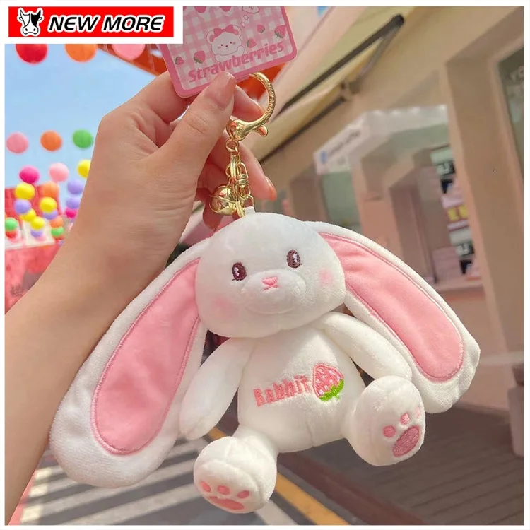 Wholesale Cute Rabbit Toy Plush Keychain Bag Pendant Stuffed Animal Bunny Doll Key Ring