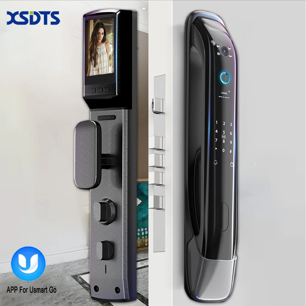 
New Biometric Fingerprint Lock Security Smart Door Lock Password Electronic Locks Key IC Card Unlock APP Camera 