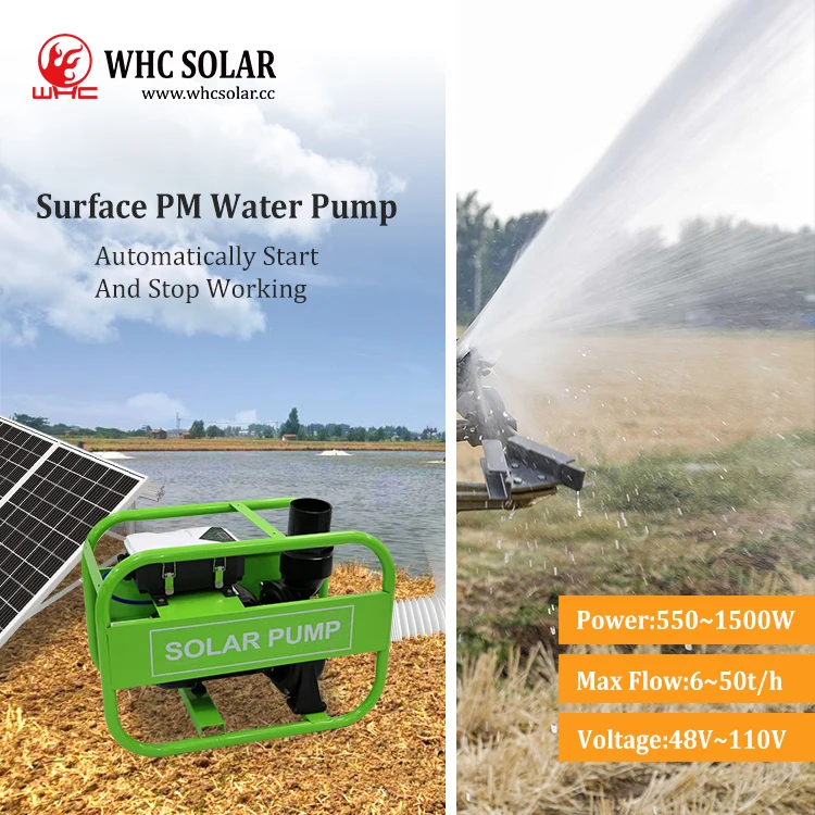 DC WHC Deep Well Submersible 1Hp 2Hp 3Hp Solar Water Pumps For Agriculture