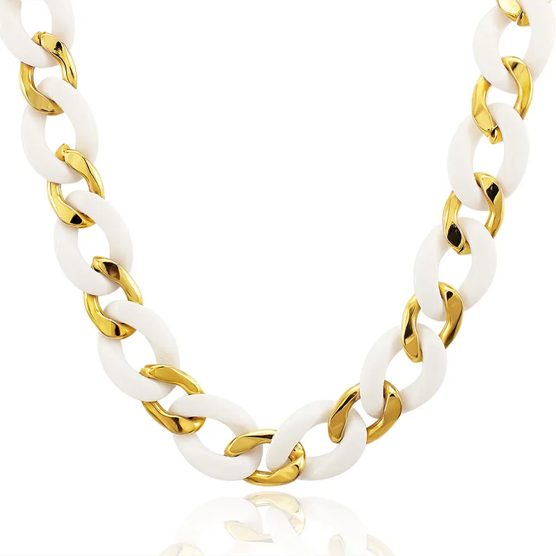 Vintage gold and colorful Acrylic  Metal Collar Choker Necklace Fashion Women Punk Jewelry