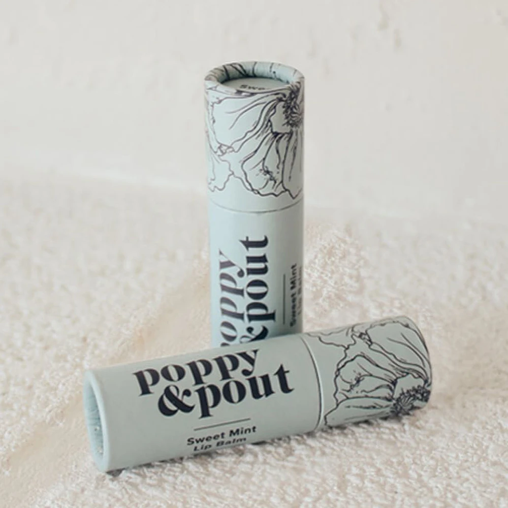 Hot Sale Biodegradable Cosmetic Push Up Paper Tube Packaging Custom Design Cylinder for Deodorant Lip Balm