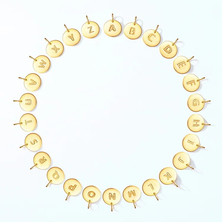 Круглые Подвески из серебра 0,3 пробы с покрытием из золота 14 карат, 26 алфавитов, 925 микрон