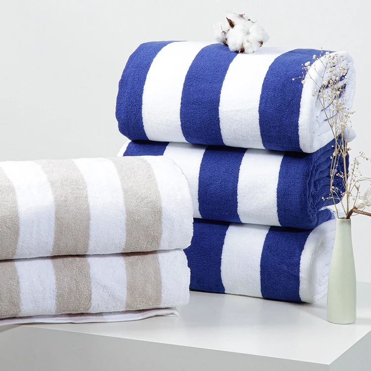 LinenPro Personalized Cabana Stripe Beach Towel for Hotel