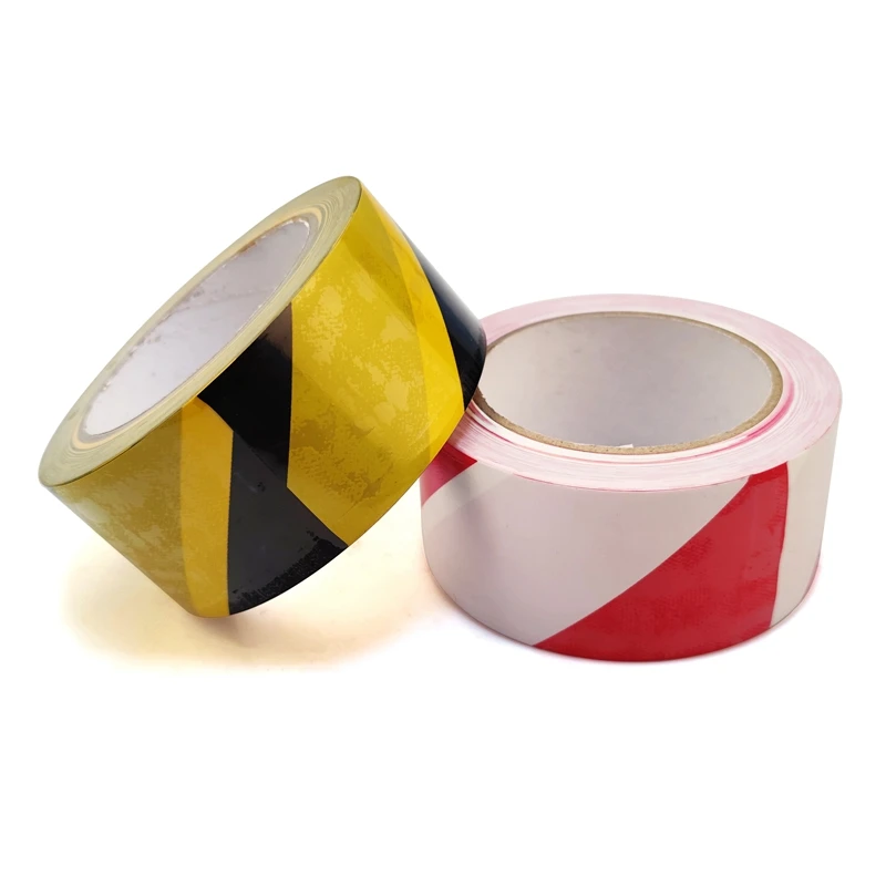 Manufacturer Durable High visibility Double colors Safety PVC hazard warning tape for Floor Marking Facility warning