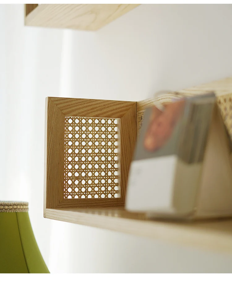 Nordic Style Ins Rattan Shelf Wall Mounted Storage Rack 2022 Amazon Hot Sale Rattan Shelf