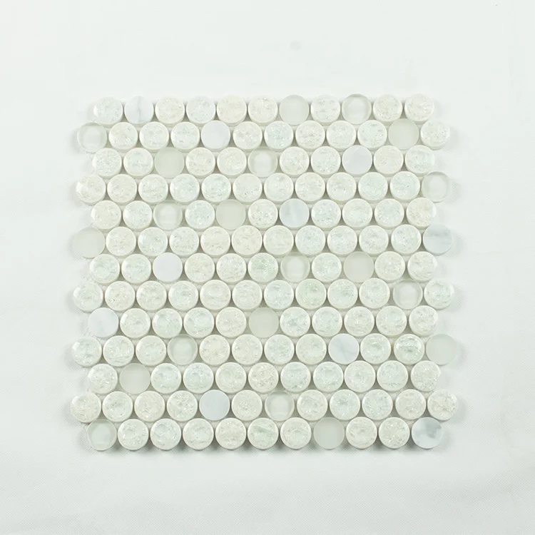 Foshan Supplier Building Material Fish Scale Mosaic Hexagon Tile Swimming Pool Mesh Stone Mosaic Tile