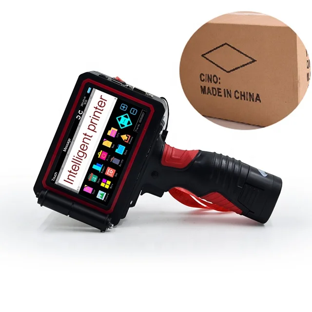 Manufacture Price 5 inch touch screen Lot Number Expiry Date Portable Label hand 50mm machine handheld inkjet printer